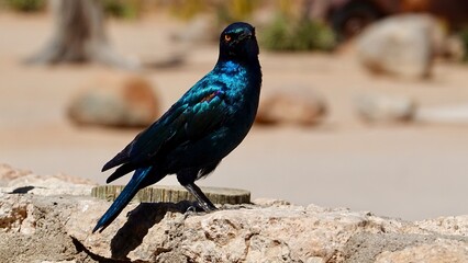 Rotschulter Glanzstar, Vogel in Namibia
