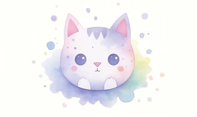 cute cat in cartoon style illustration