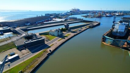 Bremerhaven - port facilities
Aerial view with the drone over the ports of Bremerhaven