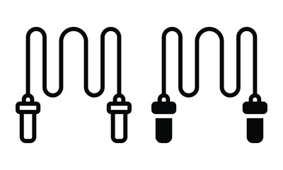 Jump rope icon with outline and glyph style.