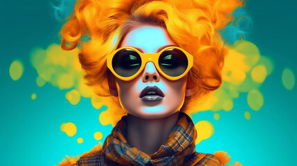 Fototapeta premium Pop Art Psyche Woman, Photography, and Fashion Unleashed created with generative ai