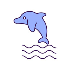 Fish jumping Vector Icon easily modify

