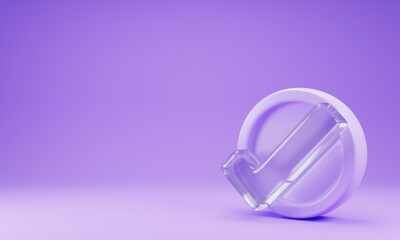 3d rendering checklist sign icon isolated on purple background. 3d illustration