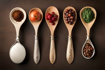 spoons with spices 
