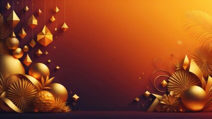 marry christmas and happy new year 2024 background template illustration. copy space, banner. generative ai