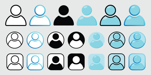 Avatar, people, user icon vector set with trendy styles such as line, solid, flat, filled line, and colored line. Use for website design, logo, and app. Vector illustration EPS 10