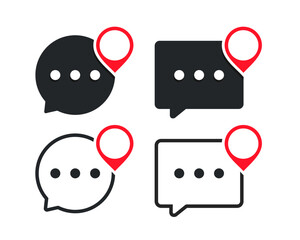 Chat pin pointer icon. Illustration vector