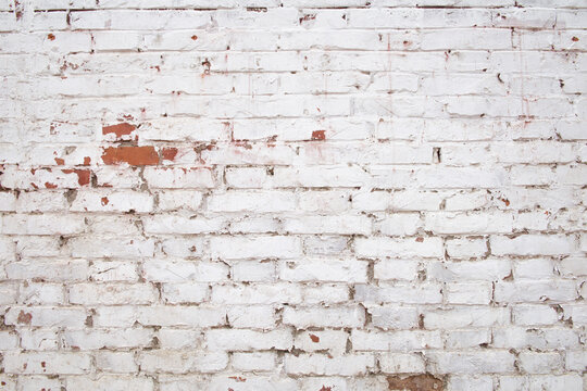White grunge old brick wall texture background
