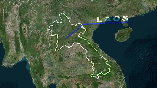 Laos Map Animation