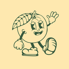 Vintage character design of citrus fruit
