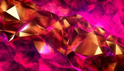 Magenta and Golden abstract background, ai generated