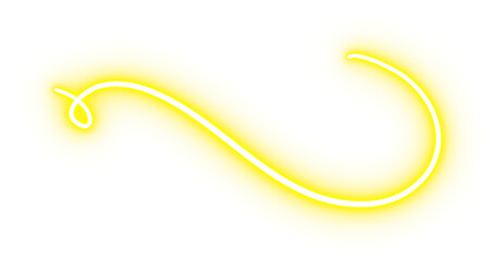Yellow Glowing Neon Curved Line Vector