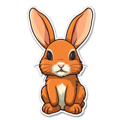 Fototapeta na wymiar Playful cartoon Rabbit sticker Illustrations in minimalist detailed style