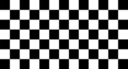 Black and white checker pattern, checkered chessboard, grid and mesh texture, race flag - obrazy, fototapety, plakaty