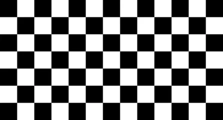 Zelfklevend Fotobehang Black and white checker pattern, checkered chessboard, grid and mesh texture, race flag © backup16