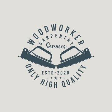 Woodworker Vintage Badge Logo Design