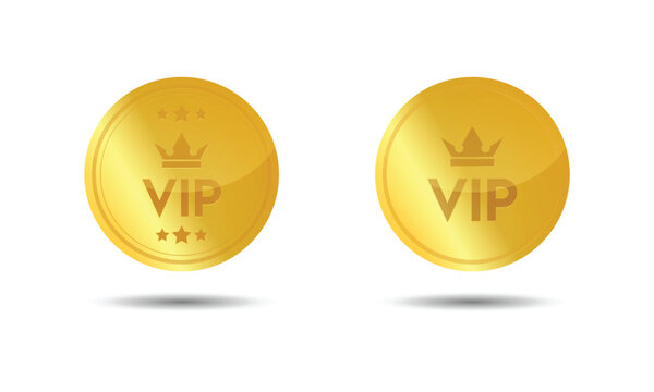 Gold vip icon set ,VIP gold badges for important person and special membership,vector illustration