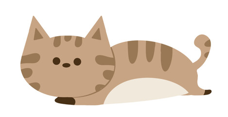 cute cartoon lazy cat hand drawn design for decoration