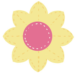cute cartoon yellow flower hand drawn design for decoration