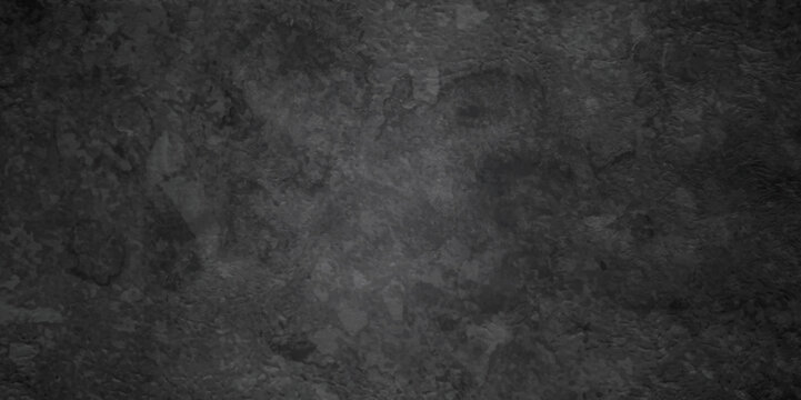 Old wall background. Dark black stone wall grunge backdrop texture background. monochrome slate grunge concrete wall black backdrop vintage marbled textured border background. © armans