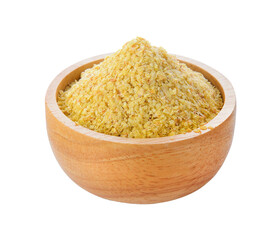 Wheat germ in wood bowl on transparent png