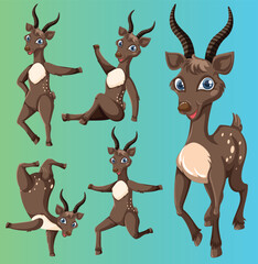 set of cartoon deer