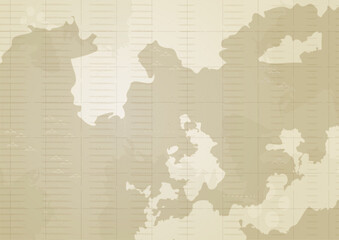 Fototapeta na wymiar 架空の大陸の古びた地図