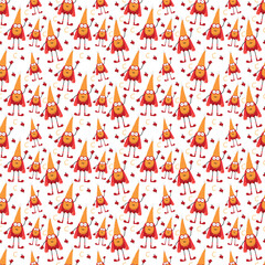 Seamless pattern Carrot hero character in Superhero costume and boxer gloves. Vegetable character pattern