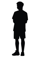 Man silhouette vector on white background ,people in black and white, illustration for creative content.