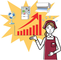 夏を前に電気代高騰に不安な主婦