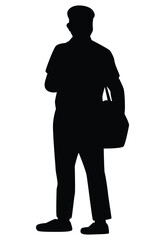 Man silhouette vector on white background ,people in black and white, illustration for creative content.
