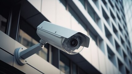 Security camera close-up view, Generative AI