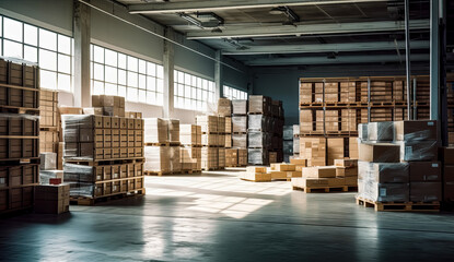 packing and crating business storage warehouse, generative ai