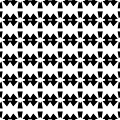  Grunge background with abstract shapes. Black and white texture. Seamless monochrome repeating pattern  for decor, fabric, cloth.