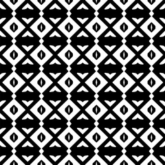 
 Grunge background with abstract shapes. Black and white texture. Seamless monochrome repeating pattern  for decor, fabric, cloth.