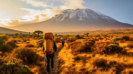 A Kilimanjaro Mountain beautiful wildness view, Tanzania - obrazy, fototapety, plakaty
