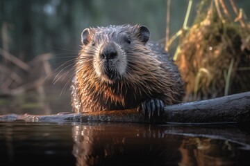 A AI generated beaver - obrazy, fototapety, plakaty
