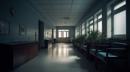 Obraz premium Modern hospital hall light lighting positive. 