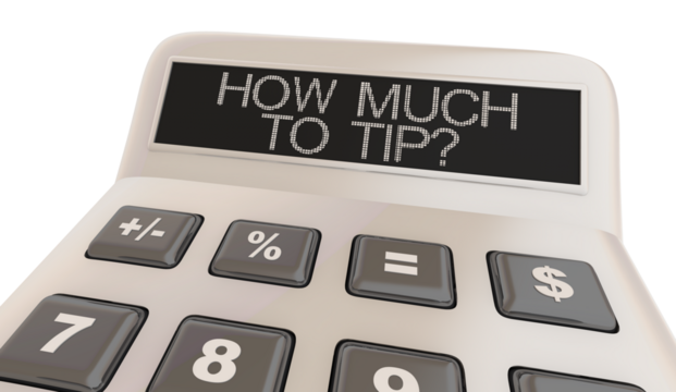 How Much to Tip Calculator Gratuity Customer Appreciation 3d Illustration