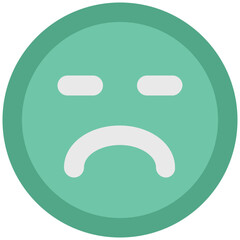 Fototapeta premium A sad smiley bold line icon design 