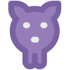 Pig head bold line icon