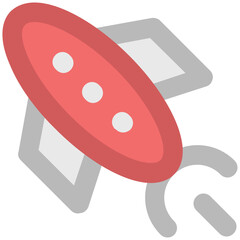 An icon of a spaceship in line design 