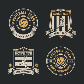 Set of vintage soccer Logo or football club sign badge. Football logo vector design collection