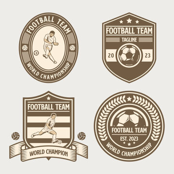 Set of vintage soccer Logo or football club sign badge. Football logo vector design collection
