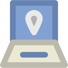 Online map gps bold line icon
