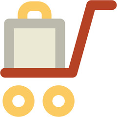 A luggage trolley bold line icon