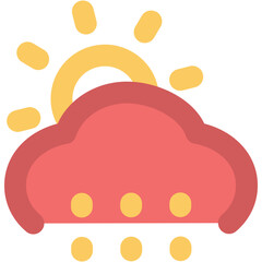 A sunny cloud bold line icon