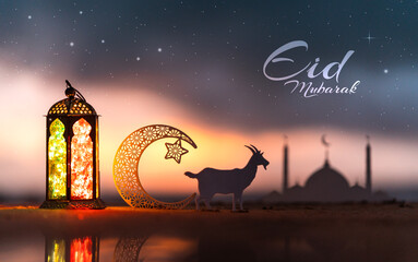 Eid Mubarak creative new poster design, Eid Al Adha background 2023