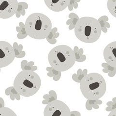 seamless pattern with cartoon koala. colorful vector for kids, flat style. Baby design for fabric, textile, print, wrapper.