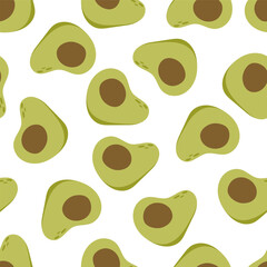 Seamless pattern with cartoon avocado. colorful vector. hand drawing, flat style.design for fabric, print, textile, wrapper